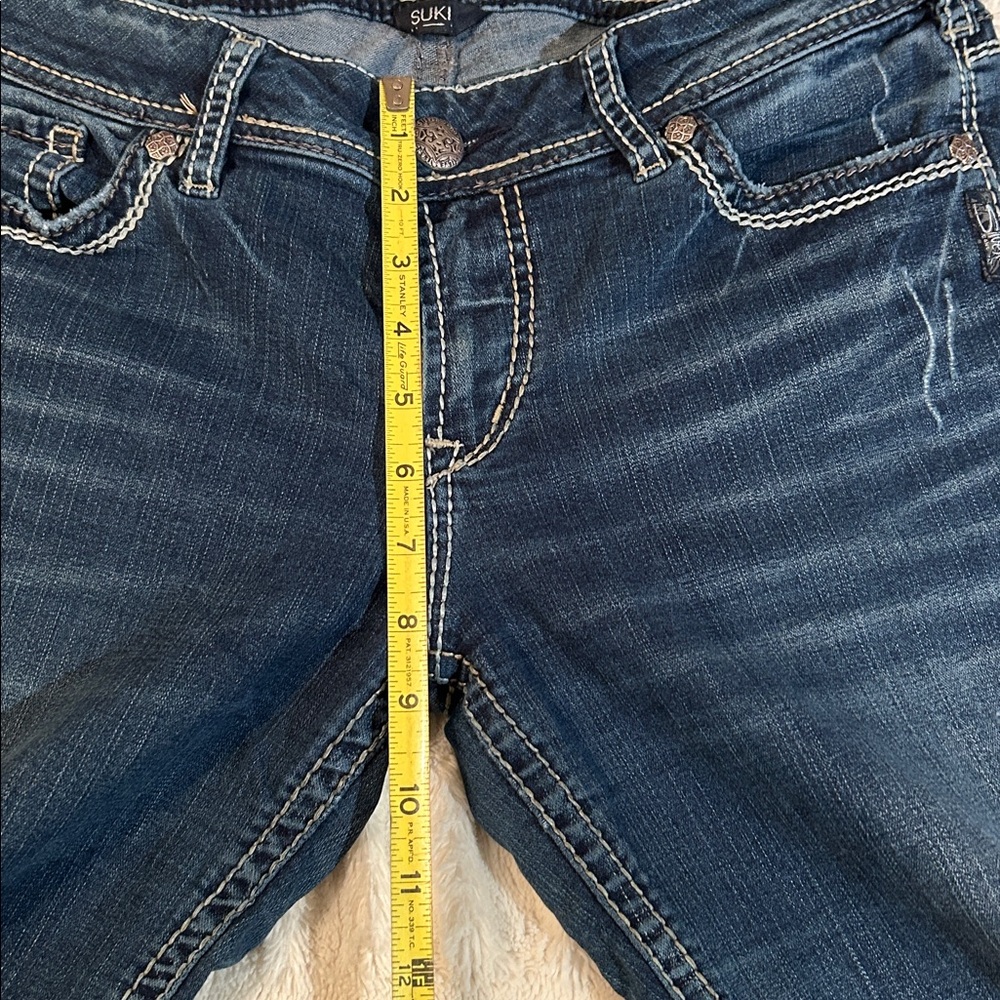 Silver Jeans Women's Suki Mid Slim Dark Blue Boot Cut Jeans - Picture 7 of 8